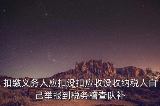 扣繳義務人應扣沒扣應收沒收納稅人自己舉報到稅務稽查隊補