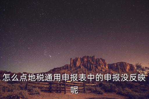 怎么點(diǎn)地稅通用申報(bào)表中的申報(bào)沒(méi)反映呢