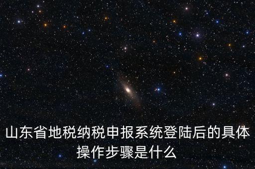 山東省地稅納稅申報系統登陸后的具體操作步驟是什么