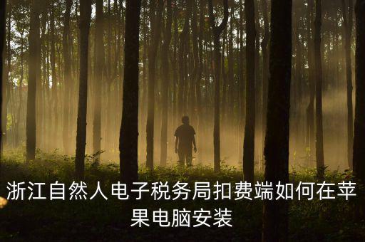 浙江自然人電子稅務(wù)局扣費端如何在蘋果電腦安裝