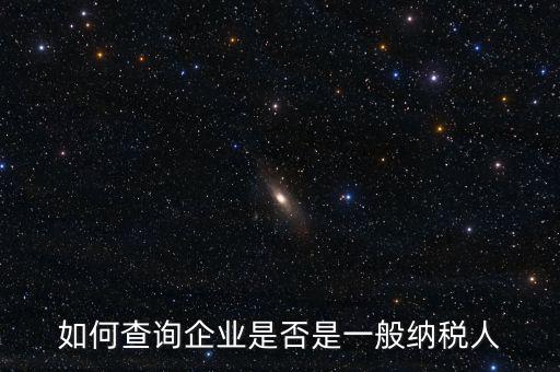 如何查詢企業是否是一般納稅人