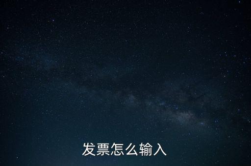 發票怎么輸入