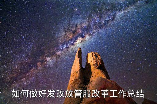 如何做好發改放管服改革工作總結