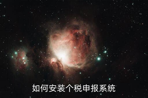 如何安裝個稅申報系統