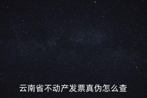云南省不動產發票真偽怎么查