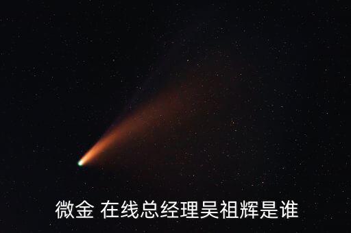  微金 在線總經理吳祖輝是誰