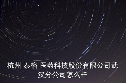杭州 泰格 醫藥科技股份有限公司武漢分公司怎么樣