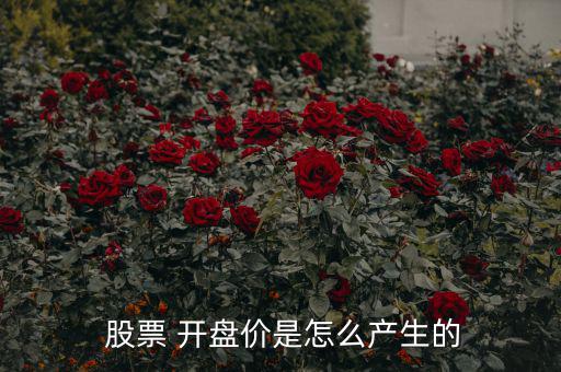  股票 開盤價是怎么產生的