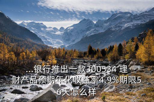 ...銀行推出一款300534 理財產品預期年化收益率4.9%期限56天怎么樣