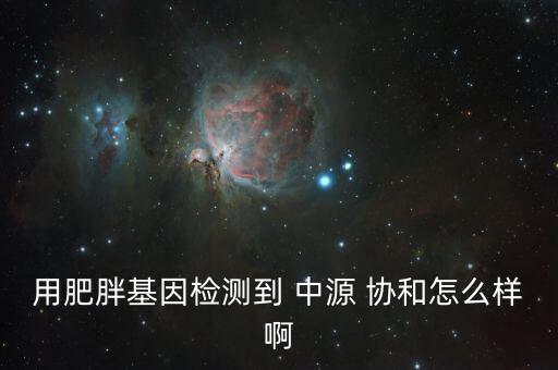 用肥胖基因檢測到 中源 協和怎么樣啊