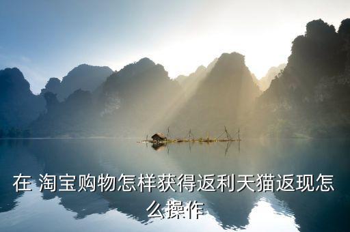 在 淘寶購物怎樣獲得返利天貓返現怎么操作