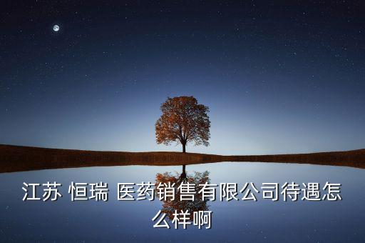 恒瑞醫藥代表怎么樣,江蘇恒瑞也有新晨藥業與總部格局相反