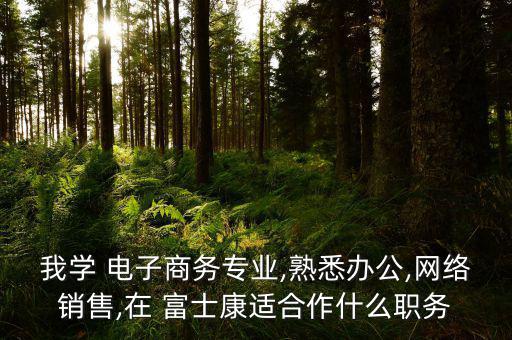 我學 電子商務專業,熟悉辦公,網絡銷售,在 富士康適合作什么職務