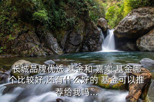 長城品牌優選 基金和 嘉實 基金哪個比較好,還有什么好的 基金可以推薦給我嗎...