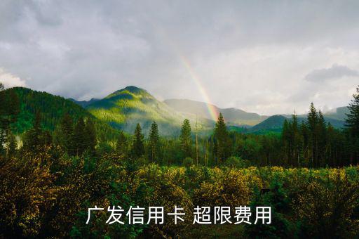 廣發信用卡 超限費用