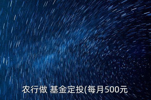農行做 基金定投(每月500元