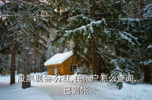 股票分紅怎么查,現金股利是指以現金形式支付的股利