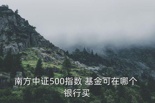 南方中證500指數 基金可在哪個 銀行買