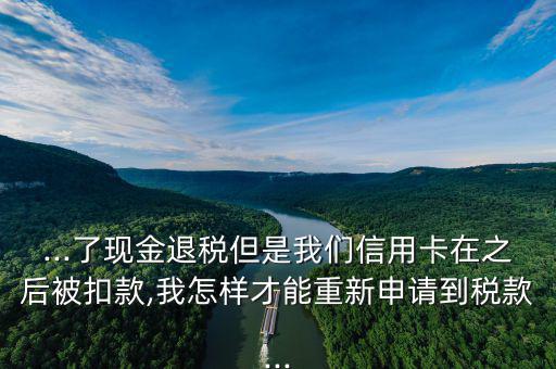 ...了現金退稅但是我們信用卡在之后被扣款,我怎樣才能重新申請到稅款...