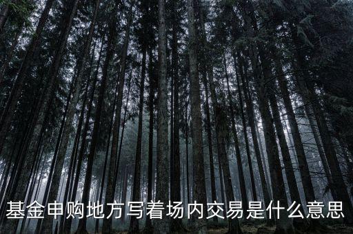 基金場內(nèi)交易是什么意思，什么是基金場內(nèi)交易