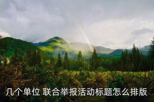 幾個單位 聯合舉報活動標題怎么排版