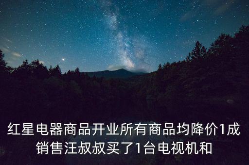 紅星電器商品開業所有商品均降價1成銷售汪叔叔買了1臺電視機和