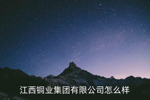 江西銅業集團有限公司怎么樣