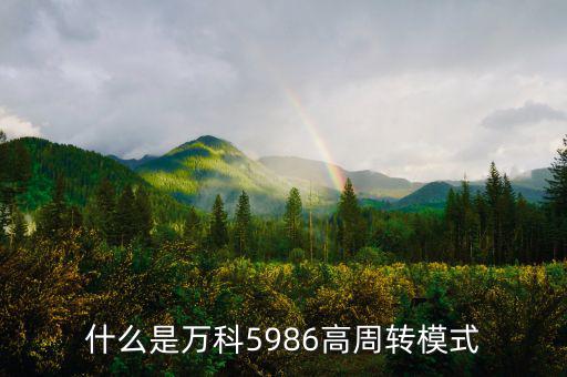 什么是高周轉，什么是萬科5986高周轉模式