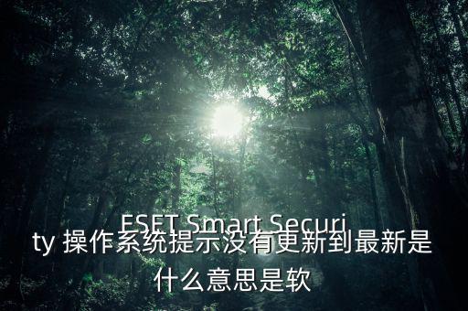 ESET Smart Security 操作系統提示沒有更新到最新是什么意思是軟