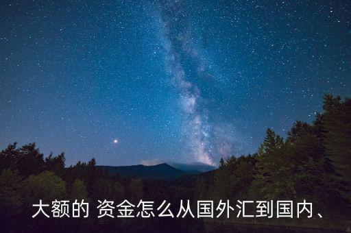  大額的 資金怎么從國外匯到國內、