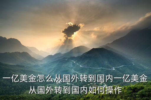 一億美金怎么從國外轉到國內一億美金從國外轉到國內如何操作