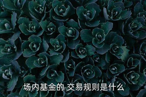  場內基金的 交易規則是什么