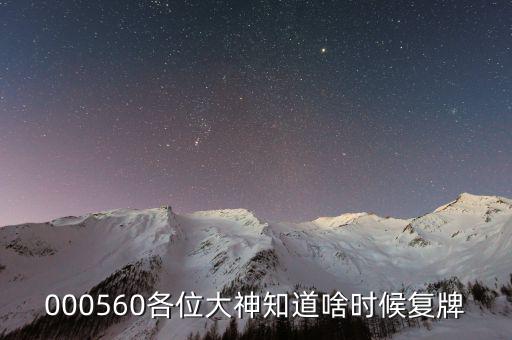 方正電機什么時候復牌，000560各位大神知道啥時候復牌