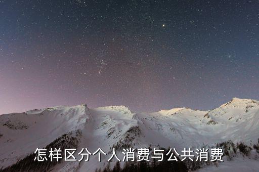 怎樣區分個人消費與公共消費
