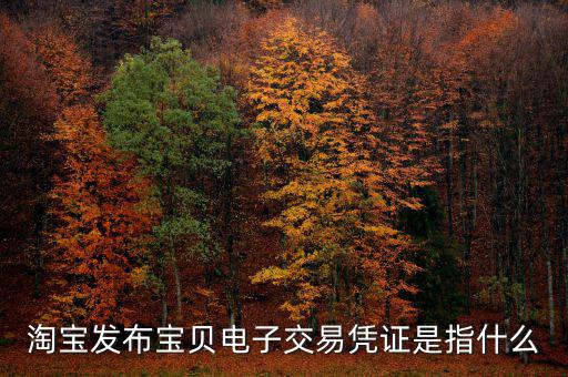 電子交易憑證是什么，淘寶發布寶貝電子交易憑證是指什么