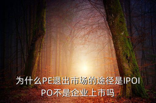 pe為什么要退出，為什么PE退出市場的途徑是IPOIPO不是企業上市嗎