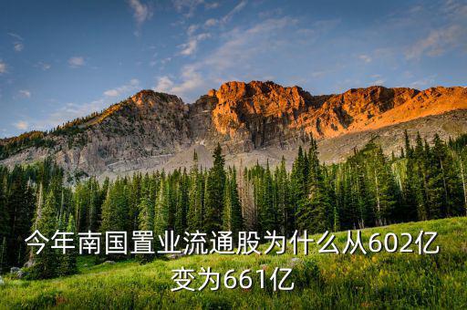 南國置業是什么股，今年南國置業流通股為什么從602億變為661億