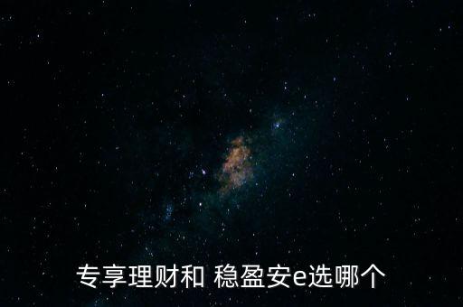 專享理財和 穩盈安e選哪個
