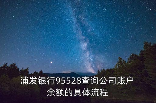  浦發銀行95528查詢公司賬戶 余額的具體流程