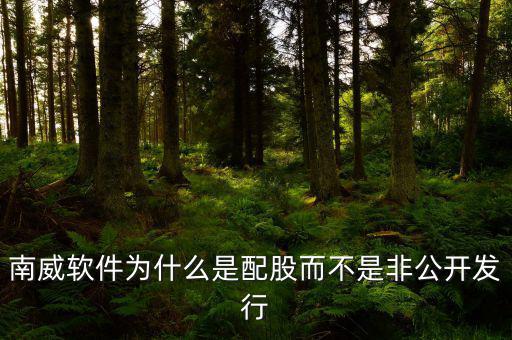 南威軟件為什么是配股而不是非公開發行
