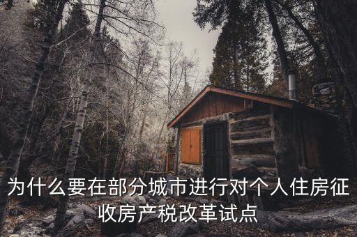 為什么要在部分城市進行對個人住房征收房產稅改革試點