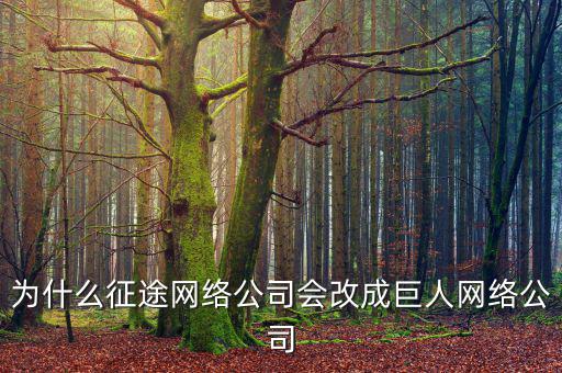 為什么征途網絡公司會改成巨人網絡公司
