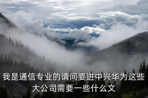 我是通信專業的請問要進中興華為這些大公司需要一些什么文