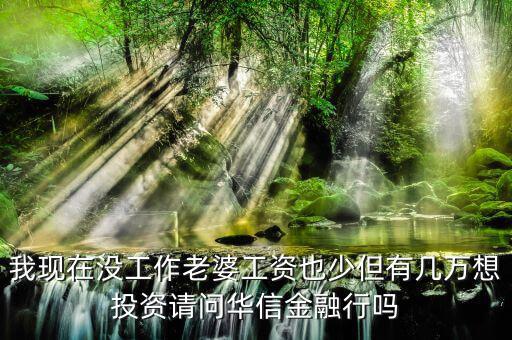 我現在沒工作老婆工資也少但有幾萬想投資請問華信金融行嗎
