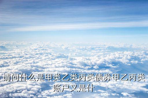 什么是乙類結算賬戶，什么是結算賬戶結算賬戶可分為哪幾類