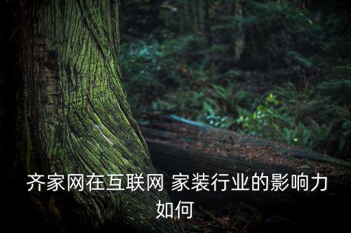  齊家網在互聯網 家裝行業的影響力如何