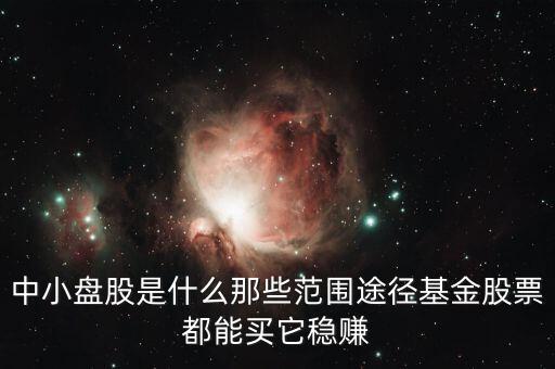 中小盤股是什么那些范圍途徑基金股票都能買它穩賺