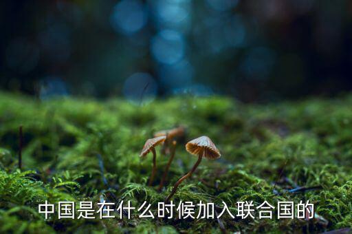 中國是在什么時候加入聯合國的