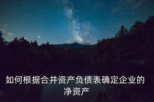 如何根據合并資產負債表確定企業的 凈資產