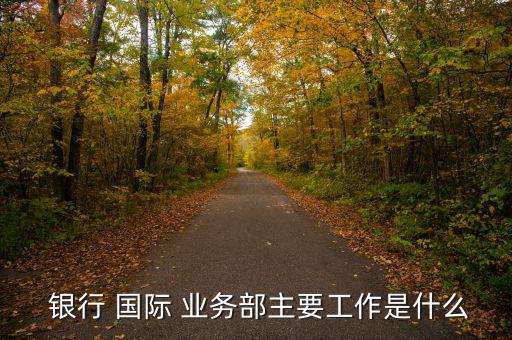  銀行 國際 業務部主要工作是什么